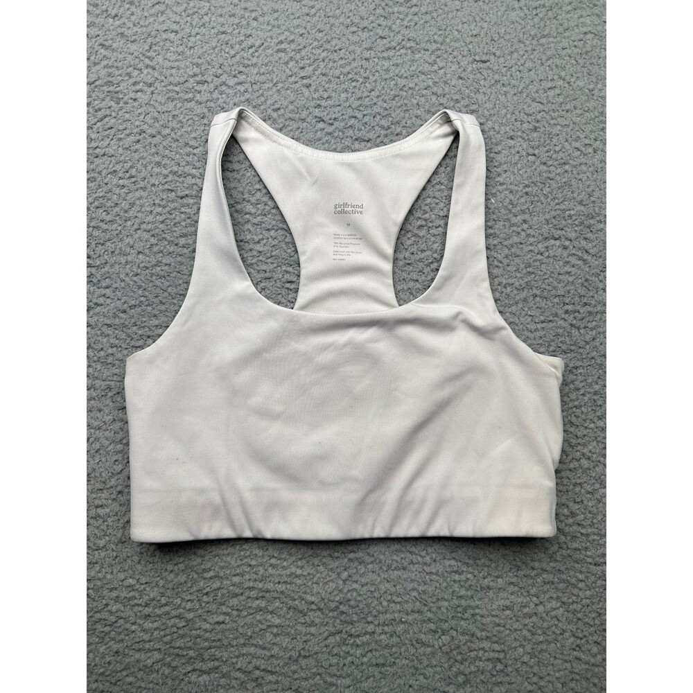 Girlfriend Collective #1002 size medium light gray sports bra unlined